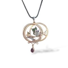 3 Boyutlu Kedi Figürlü Gümüş Kolye