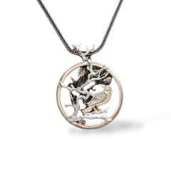 3 Boyutlu Kuş Figürlü Gümüş Kolye