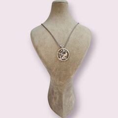 3 Boyutlu Kuş Figürlü Gümüş Kolye