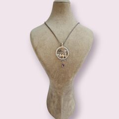 3 Boyutlu Kedi Figürlü Gümüş Kolye