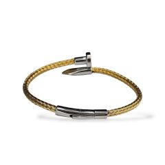 Hasır detay Çivi Model Kararmaz Çelik Bileklik