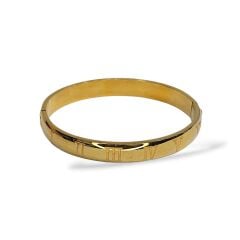 Altın Kaplama Roma Rakamlı Kararmaz Çelik Kelepçe Bileklik