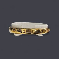 Altın Kaplama Roma Rakamlı Kararmaz Çelik Kelepçe Bileklik