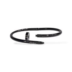 Siyah Renk Çivi Model Çelik Kelepçe Bileklik