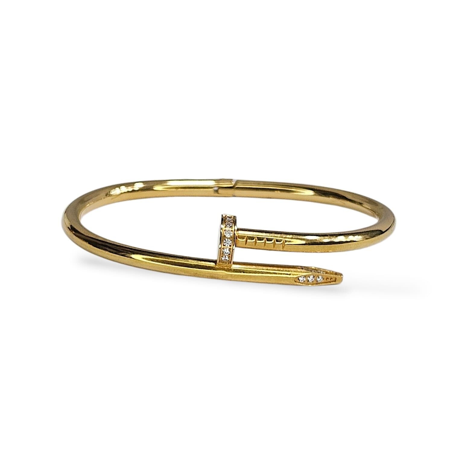 Altın Kaplama Çivi Model Kararmaz Çelik Kelepçe Bileklik