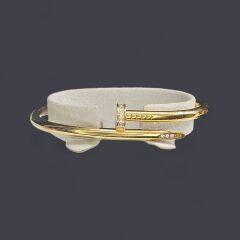 Altın Kaplama Çivi Model Kararmaz Çelik Kelepçe Bileklik