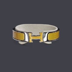 Gümüş Renk Sarı Yaldız Kararmaz Çelik Kelepçe Bileklik