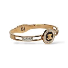 Taşlı Kararmaz Çelik Kelepçe Bileklik