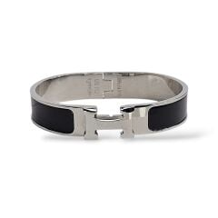 Gümüş Renk Siyah Geçiş Kararmaz Çelik Kelepçe Bileklik