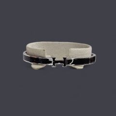 Gümüş-Rose-Altın Kaplama Siyah Renk Kararmaz Çelik Kelepçe Bileklik