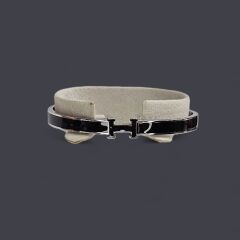 Gümüş-Rose-Altın Kaplama Siyah Renk Kararmaz Çelik Kelepçe Bileklik