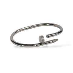 Gümüş Renk Çivi Model Kararmaz Çelik Kelepçe Bileklik