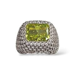 Taşlı Gümüş Yüzük- Yeşil Taş