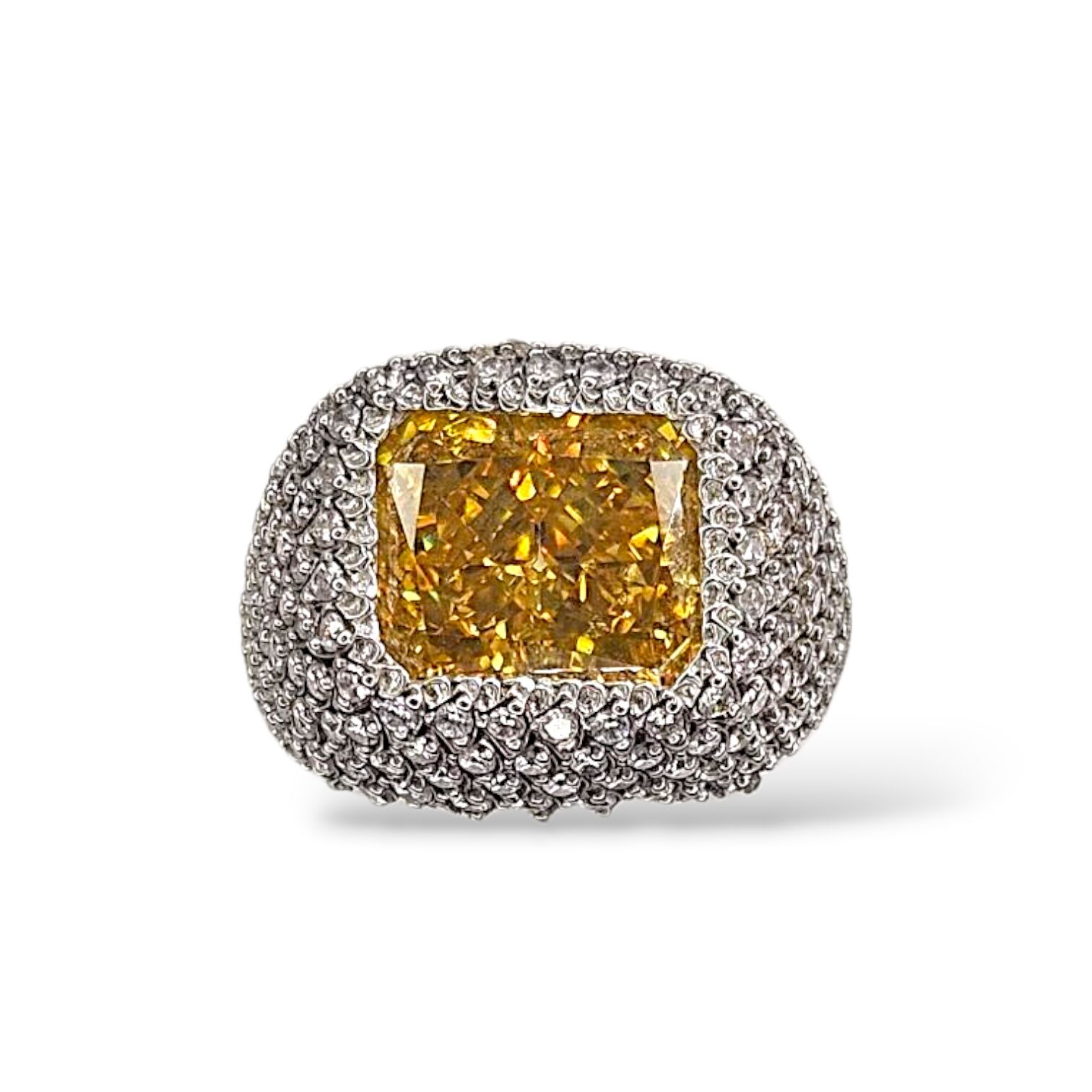 Taşlı Gümüş Yüzük- Sarı Taş