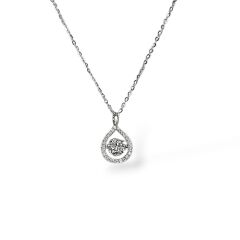 Sertifikalı Gerçek Mozanit Taşlı Gümüş Kolye