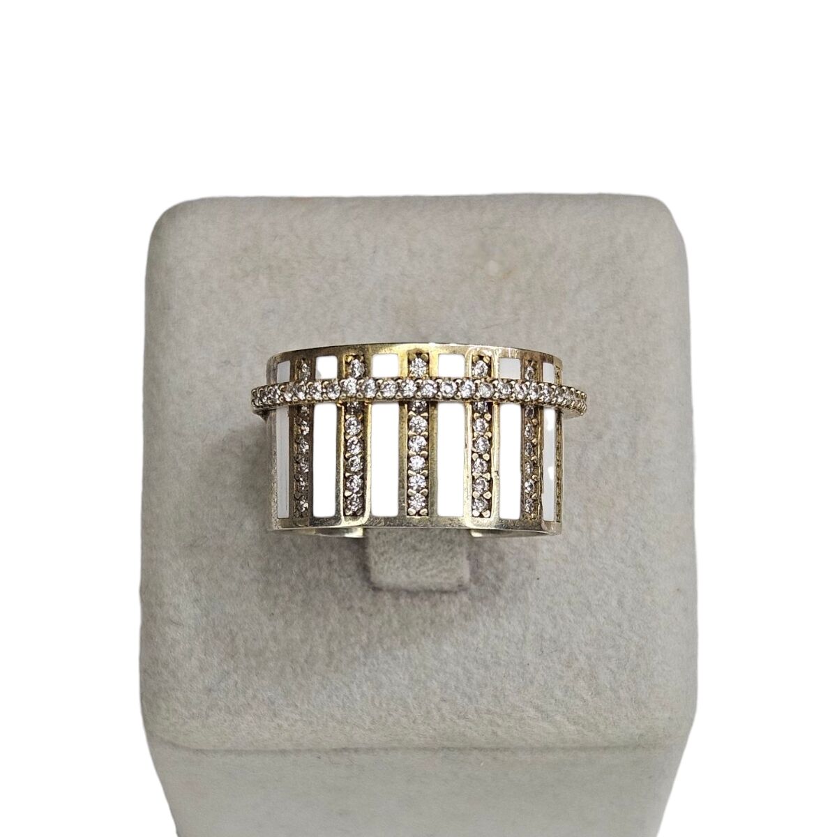 14K Altın Kaplama Tasarım Taşlı Gümüş Yüzük