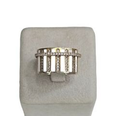 14K Altın Kaplama Tasarım Taşlı Gümüş Yüzük