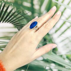 Okyanus Sedefi Doğal Taş Gümüş Yüzük - 16 no