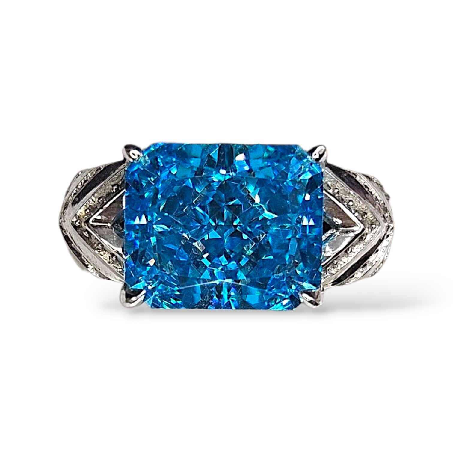 Aquamarin Taşlı Gümüş Yüzük