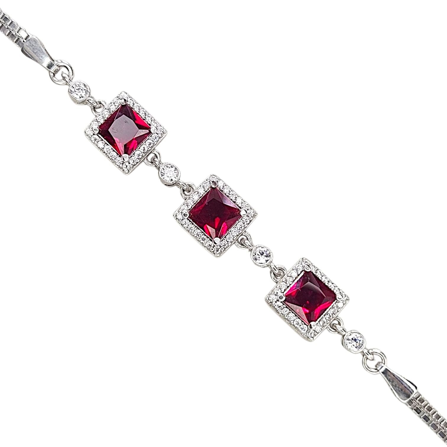 Kare Form Taşlı Yakut Bileklik