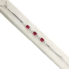 Baget Form Taşlı Yakut Renk Bileklik