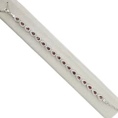 Yakut Renk Taşlı Damla Form Su Yolu Bileklik