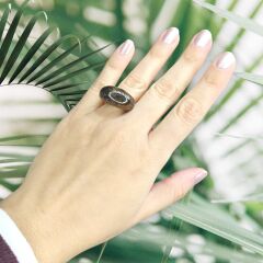 Kaplangözü Doğal Taş Gümüş Yüzük - 15 no