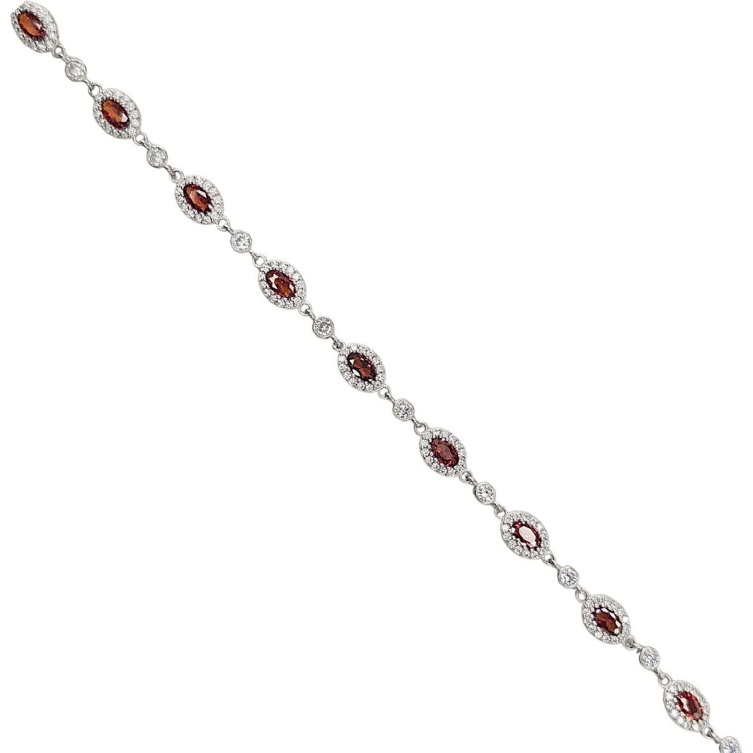 Oval Su Yolu Taşlı Yakut Renk Bileklik