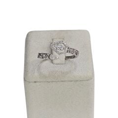 Yılan Model Taşlı Ayarlanabilir Gümüş Yüzük