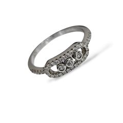 Mess Model Taşlı Gümüş Yüzük - 20 no