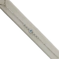 Aquamarin Renk Taşlı Gümüş Bileklik