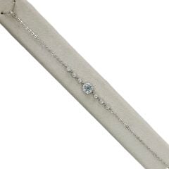 Aquamarin Renk Taşlı Gümüş Bileklik