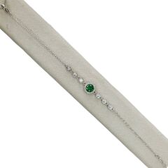 Zümrüt Renk Taşlı Gümüş Bileklik