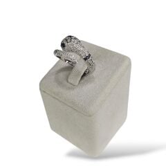 Yılan Model Safir Taş Detay Gümüş Yüzük - 16 no