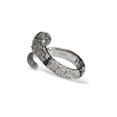 Yılan Model Safir Taş Detay Gümüş Yüzük - 16 no