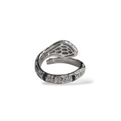 Yılan Model Safir Taş Detay Gümüş Yüzük - 16 no