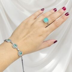 Taşlı Gümüş Bileklik