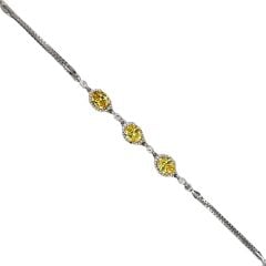 Sarı Kuvars Taşlı Gümüş Bileklik