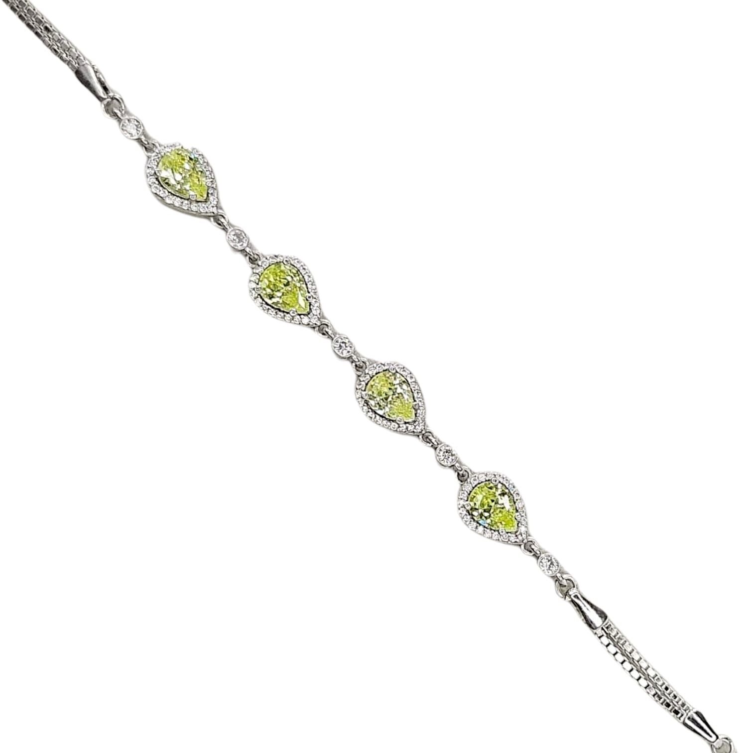 Peridot Taşlı Gümüş Bileklik