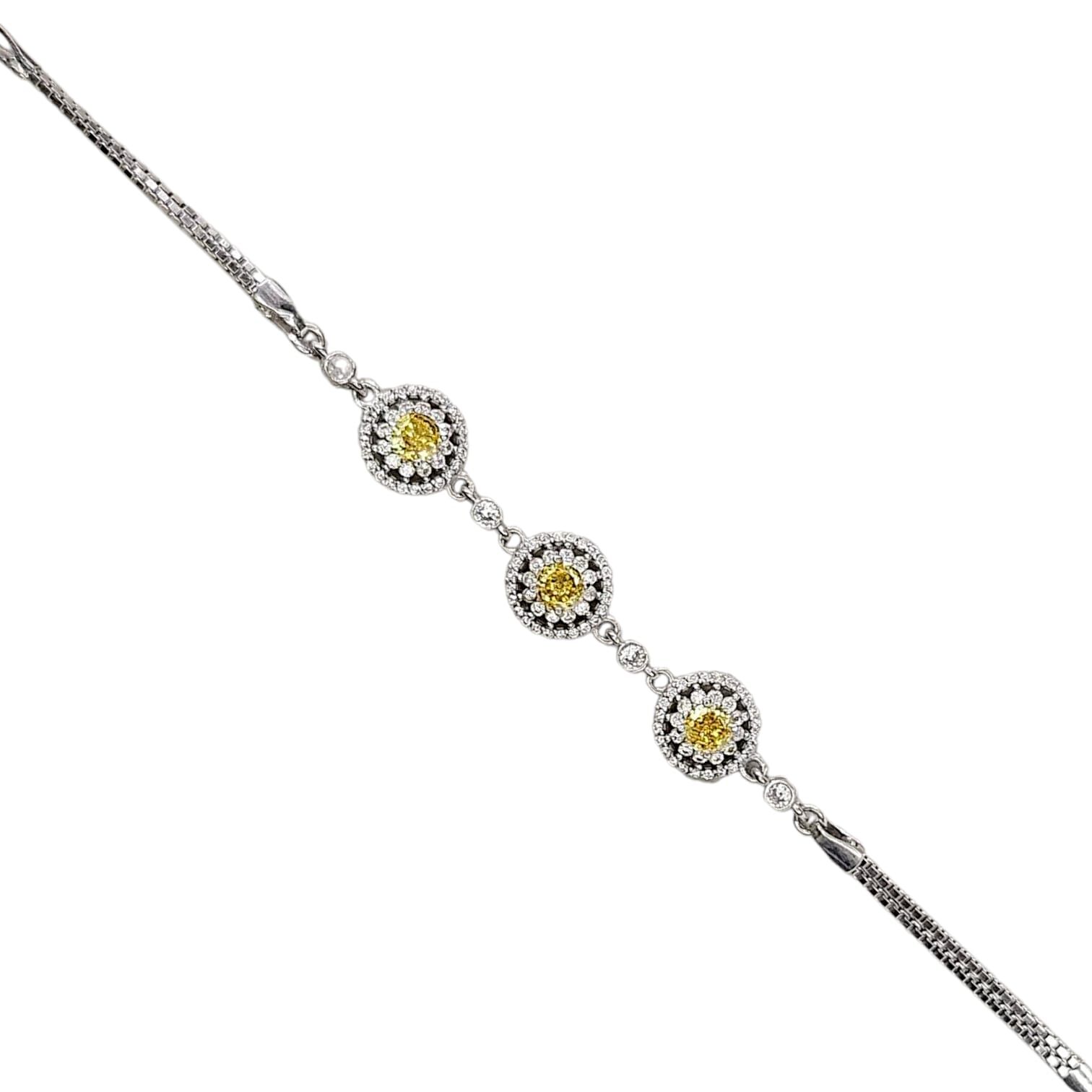 Sarı Renk Taşlı Gümüş Bileklik