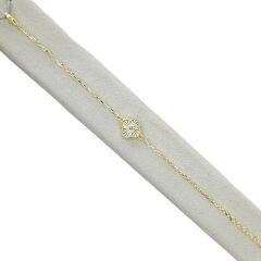 Yonca Model Tekli Gold Bileklik