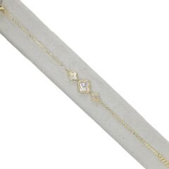 Yonca Model Sedef Gold Bileklik
