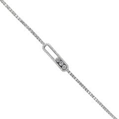 Mess Model Oynar Taşlı Gümüş Bileklik