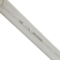 Yonca Model Taşlı Gümüş Bileklik