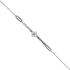 Yonca Model Taşlı Gümüş Bileklik