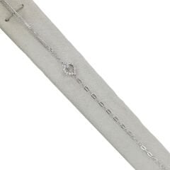 Taşlı Sallantılı Kalp Gümüş Bileklik