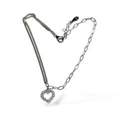 Taşlı Sallantılı Kalp Gümüş Bileklik