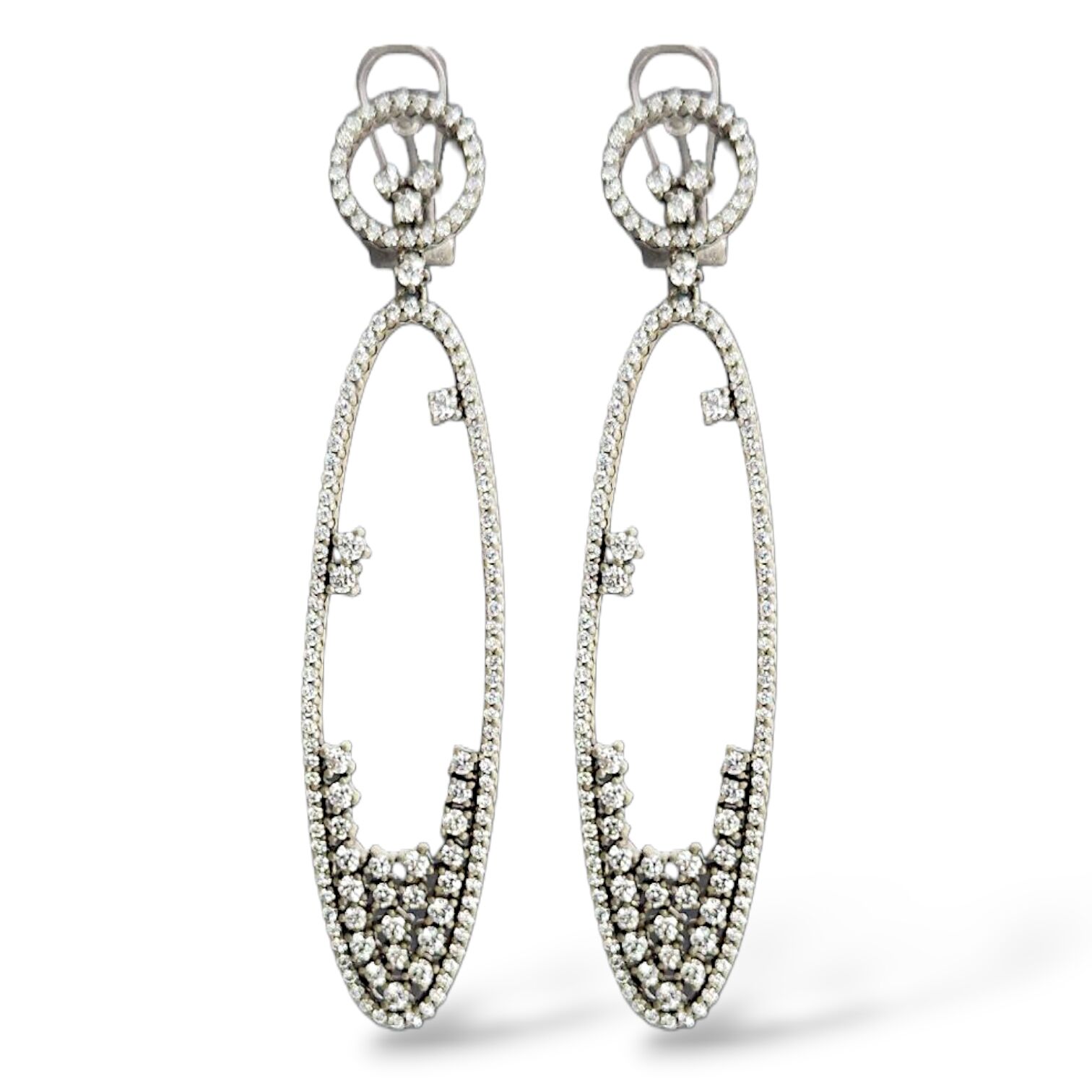 Taşlı Sallantılı Gümüş Abiye Küpe