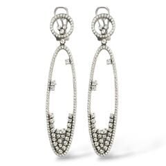 Taşlı Sallantılı Gümüş Abiye Küpe