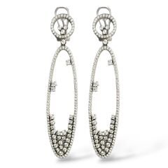 Taşlı Sallantılı Gümüş Abiye Küpe